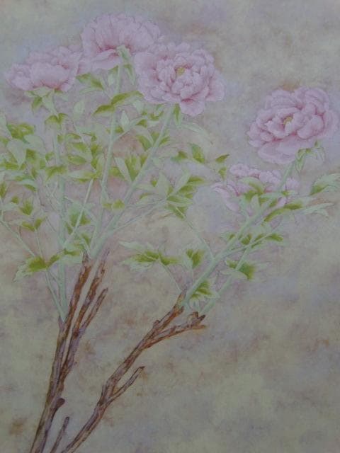 吉村年代、「庭に咲く」、希少な画集より、 新品高級額装付