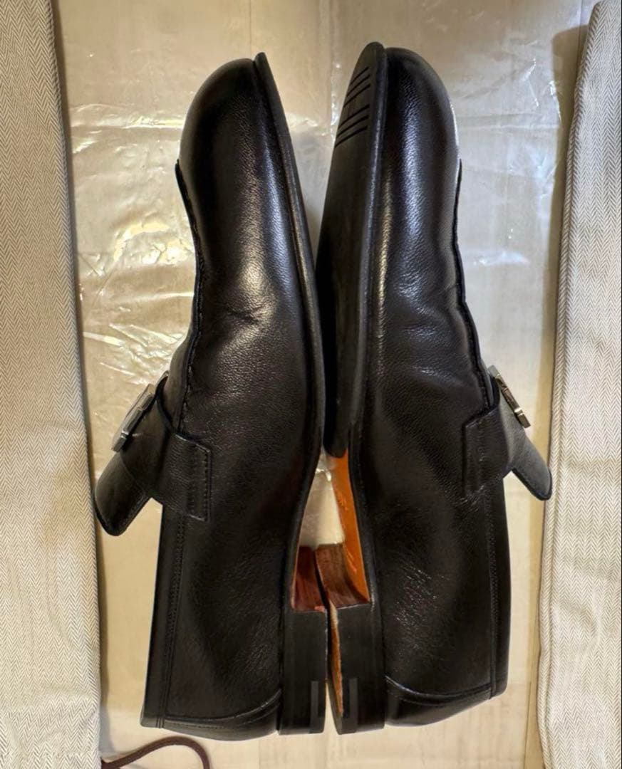 HERMES エルメス モカシン パリ 黒 ブラック ローファー サイズ42