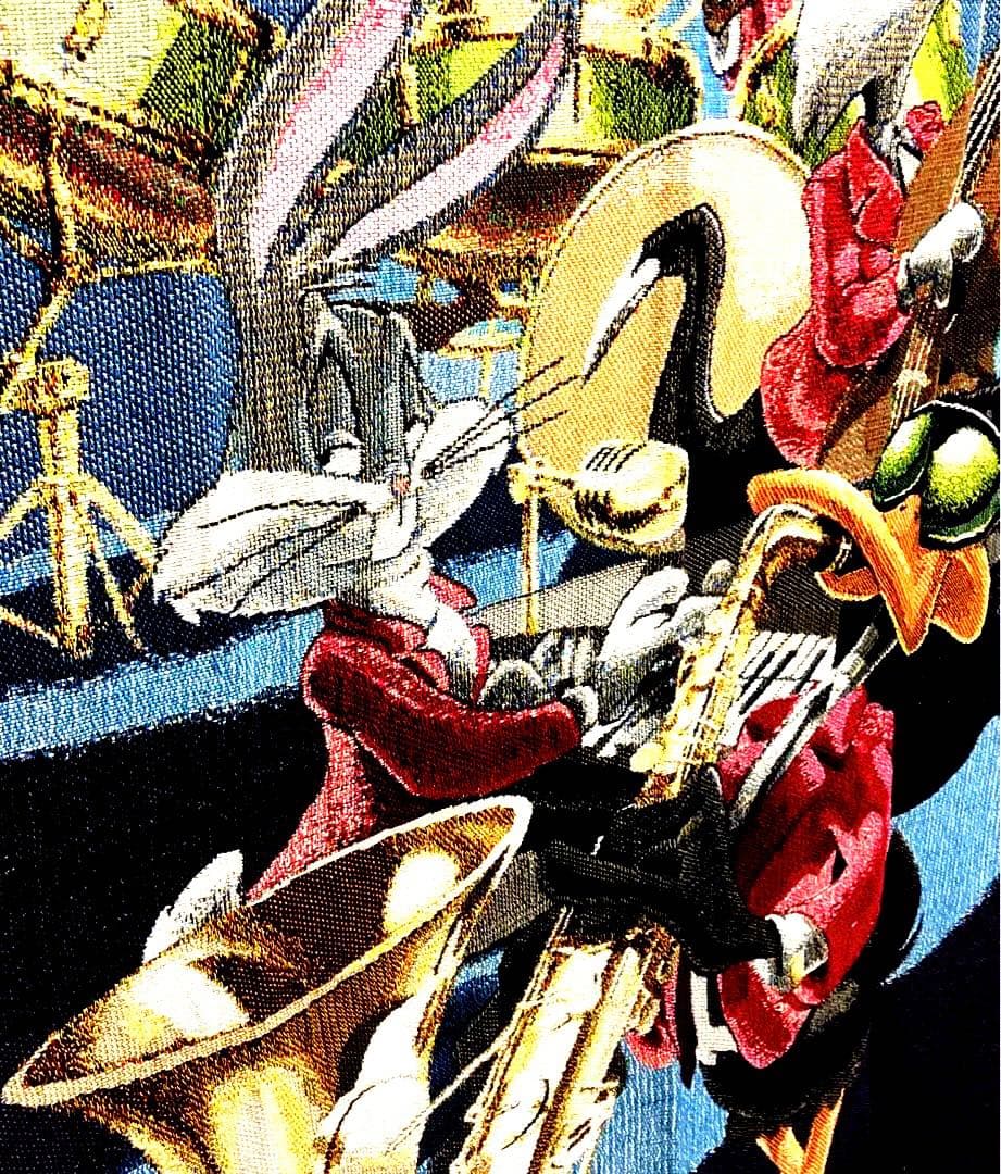 アメリカ製　ルーニートゥーン　ジャズバンド　ゴブラン織　タペストリー