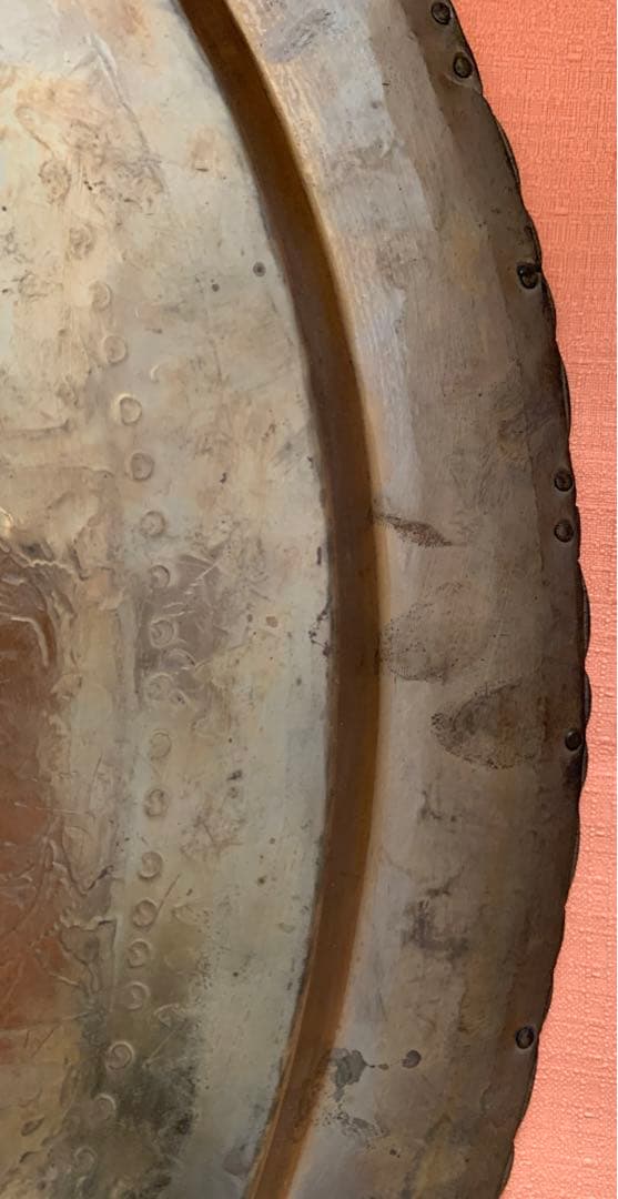 希少　ペルシャ風　鉄造彫金皿　伝統工芸　アンティーク