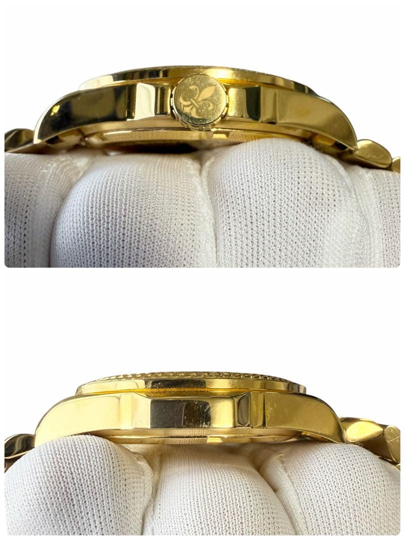 美品 クリスタルカーター FELIX 2 ゴールド メンズ クォーツ腕時計