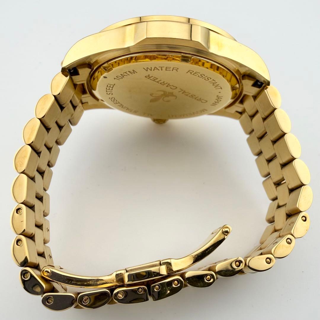 美品 クリスタルカーター FELIX 2 ゴールド メンズ クォーツ腕時計