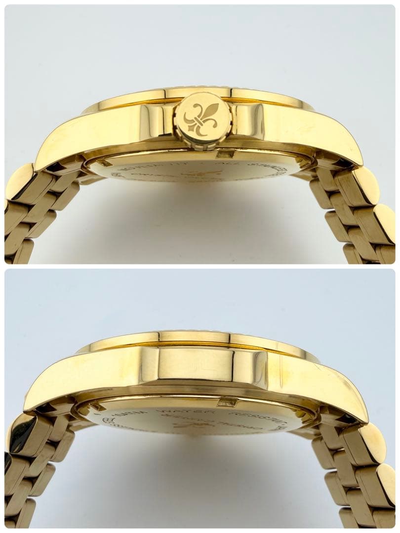 美品 クリスタルカーター FELIX 2 ゴールド メンズ クォーツ腕時計