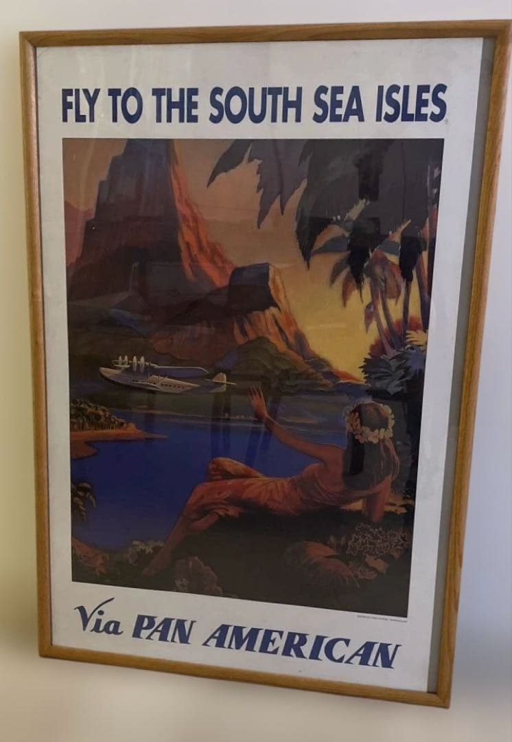 最終価格【額装済】パンナム航空　ハワイアン　ポスター&フレーム
