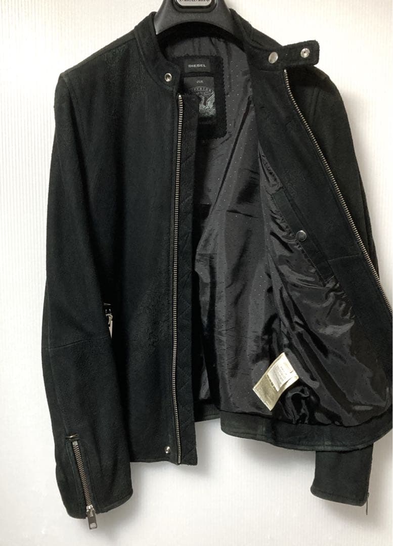 DIESEL ヌバックSheep Skinシングルライダースジャケット サイズS
