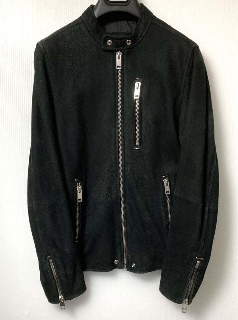 DIESEL ヌバックSheep Skinシングルライダースジャケット サイズS