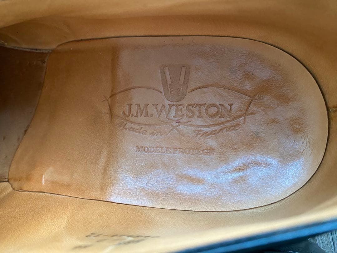 J.M.Weston 666 ブラック 7.5D 26cm クォーターブローグ