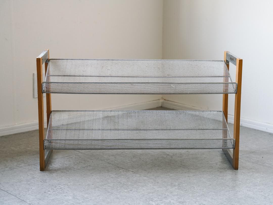 ヴィンテージ エキスパンドメタル マガジンラック/シューズラック 収納