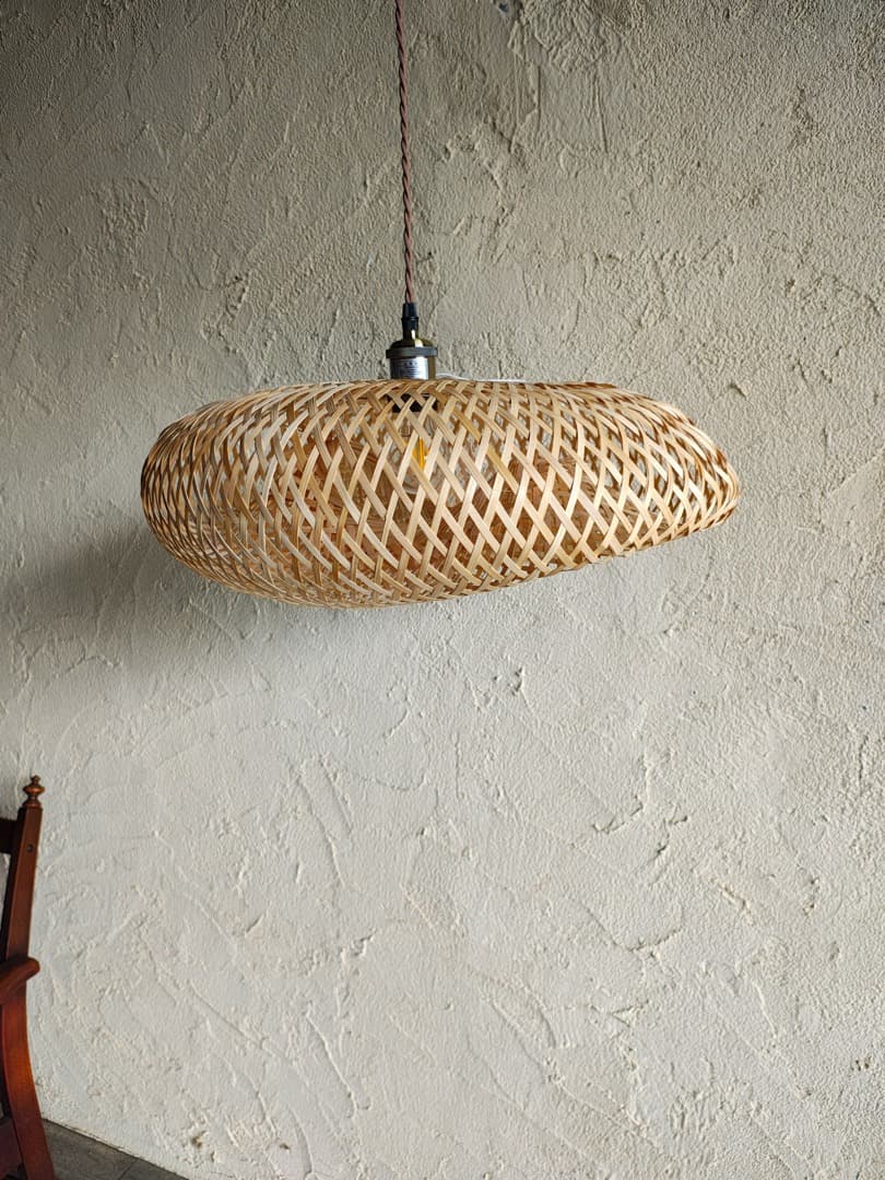 ラタン　籐　オーバル型シーリングライト　１　M0197