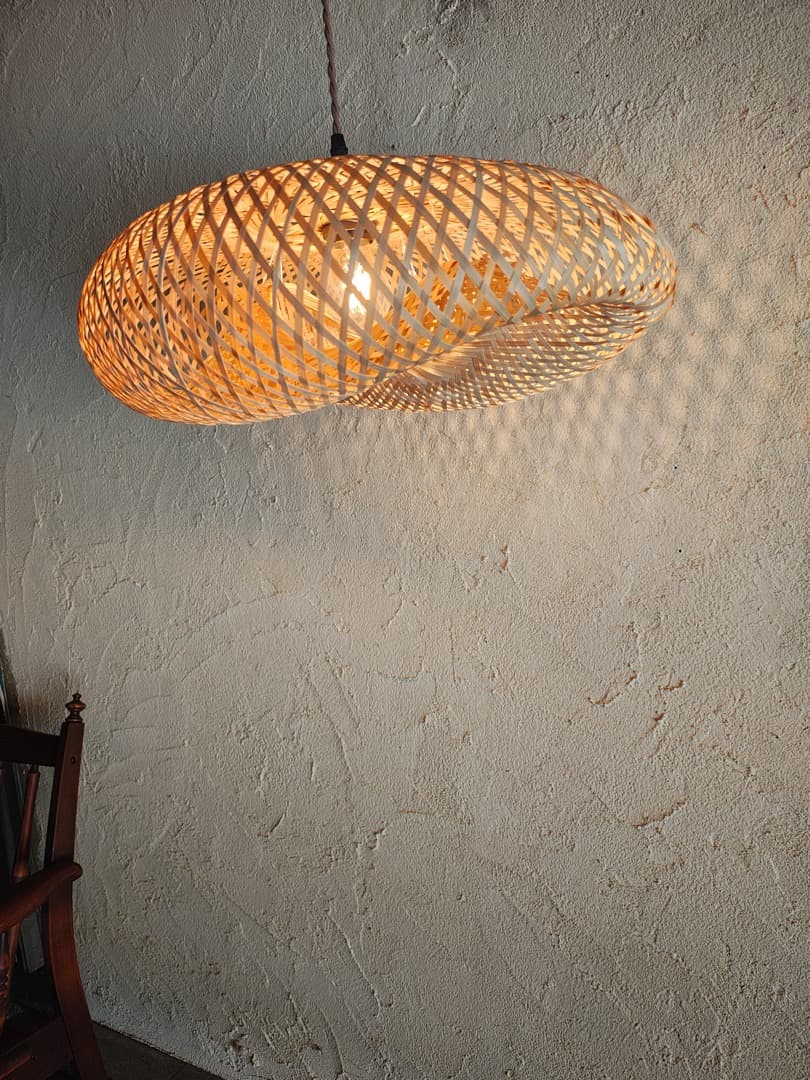 ラタン　籐　オーバル型シーリングライト　１　M0197