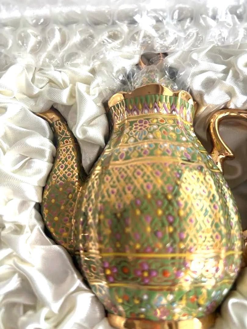 タイ高級陶磁器　ベンジャロン焼き　茶道具セット 多色装飾