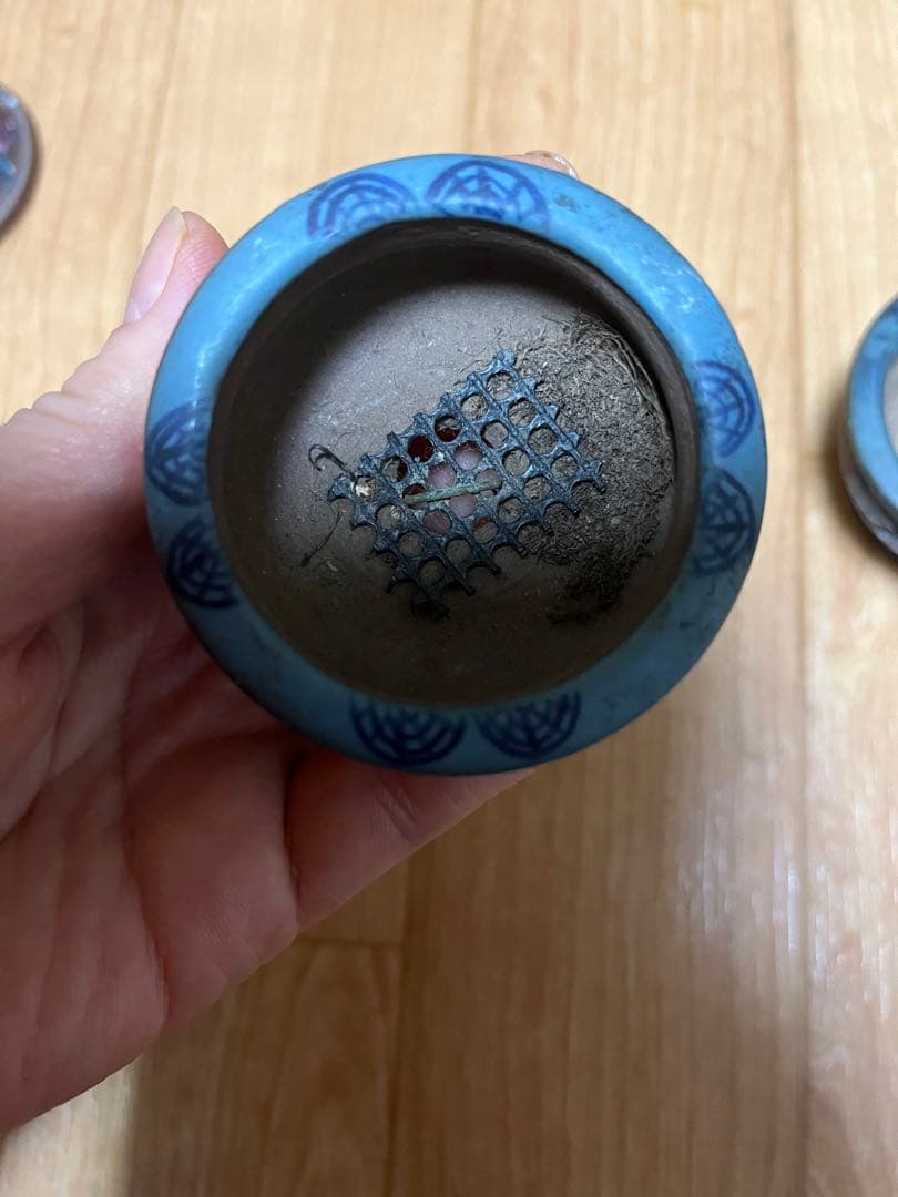 豆盆栽鉢　希少時代　陶翠　彩交趾黒泥丸豆鉢3個セット