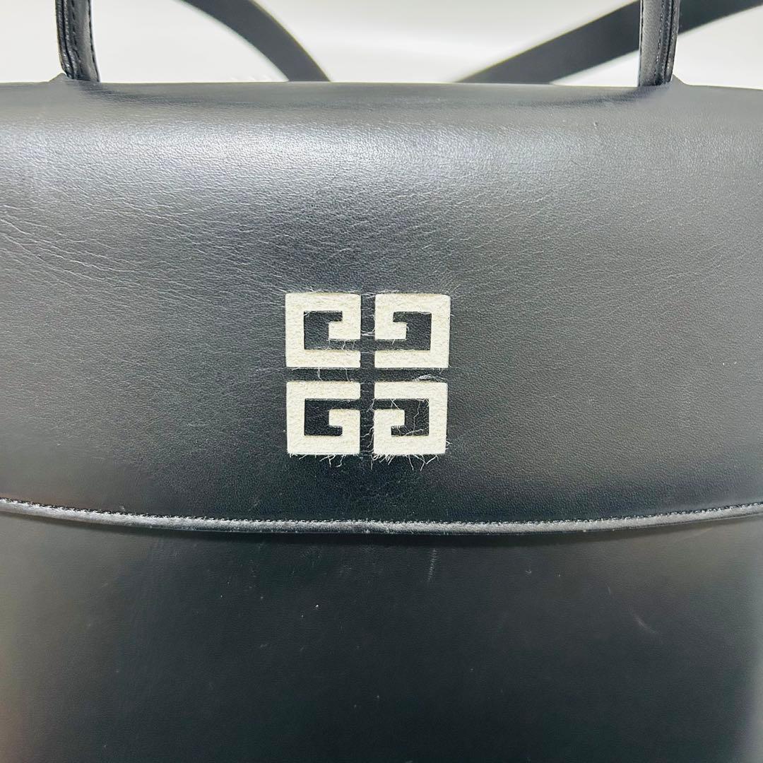 GIVENCHYジバンシー 4Gロゴ レザー ハンドバッグ トップハンドル 黒
