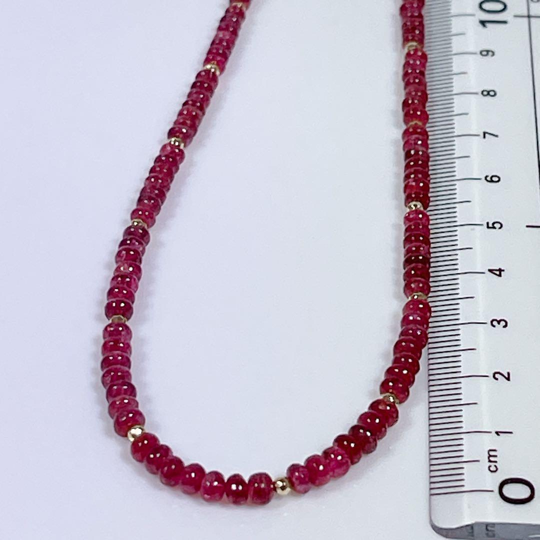 k182ミリミラーボール入りレットスピネルネックレスNO25-1345