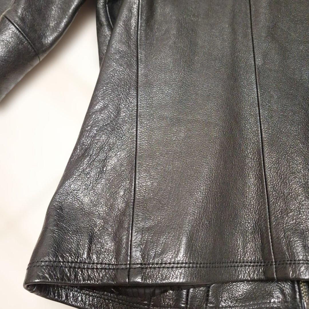 FUGA 　ゴートレザー　 シングルライダース 黒　サイズ46