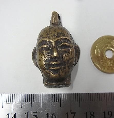 ★L1301★古パーツ　ナガ族　伝世品　ペンダント　人面護符 エスニック