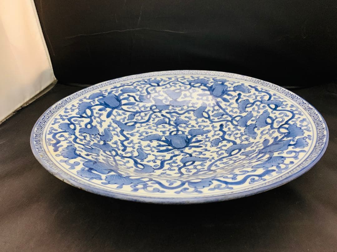 古伊万里　花唐草　大皿　深鉢　約直径38㎝