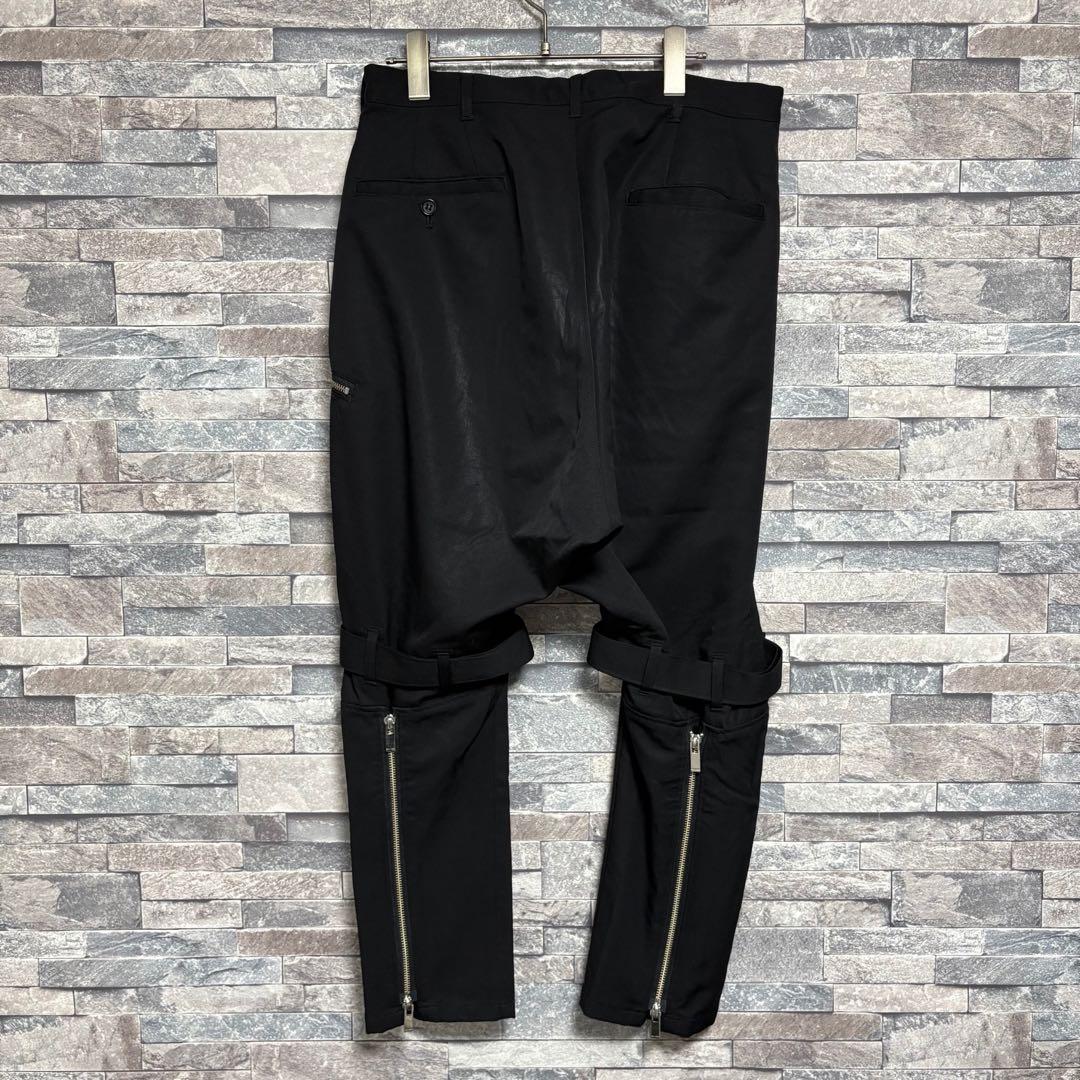 【sulvam】ウールギャバジン サルエルボンテージパンツ ブラック/M