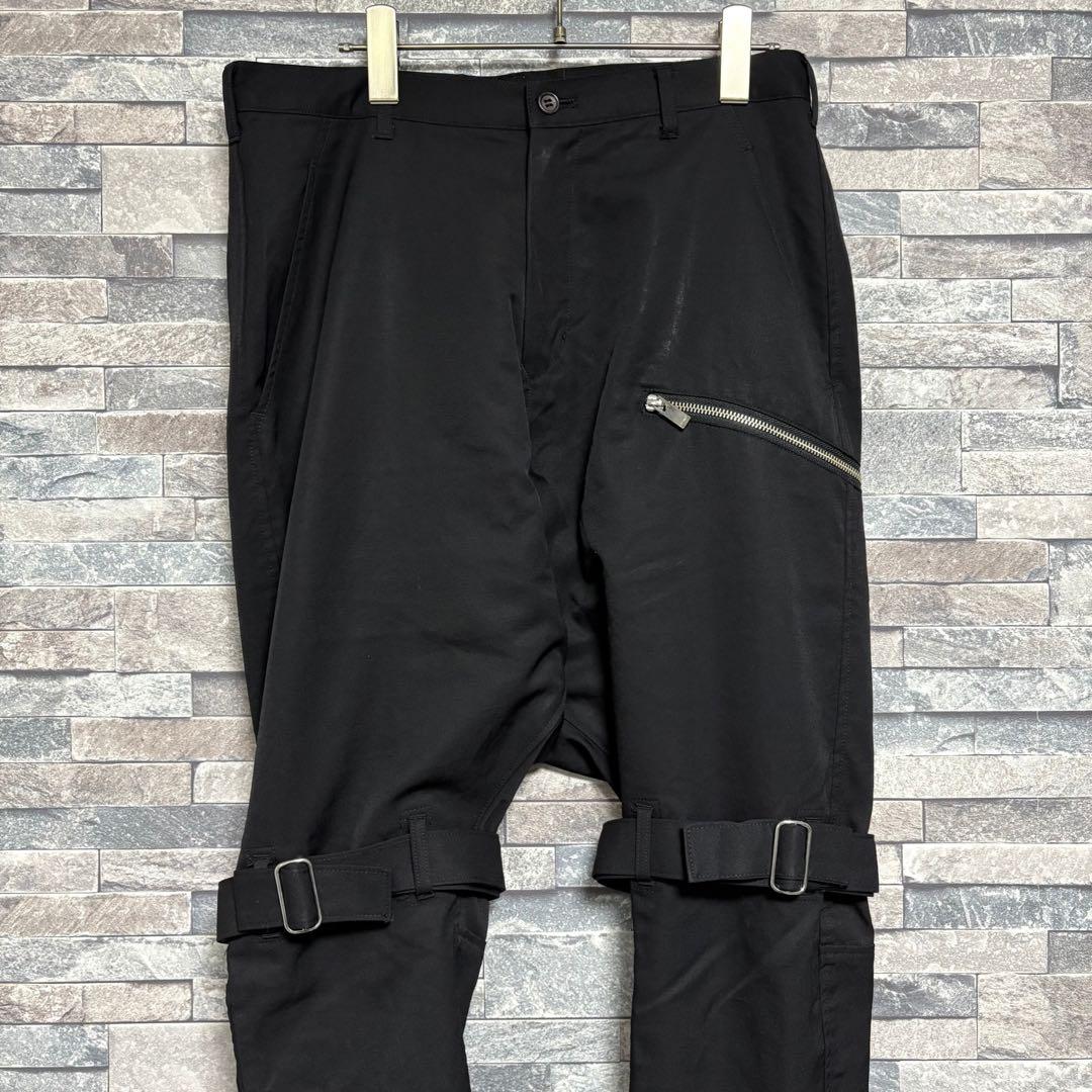 【sulvam】ウールギャバジン サルエルボンテージパンツ ブラック/M