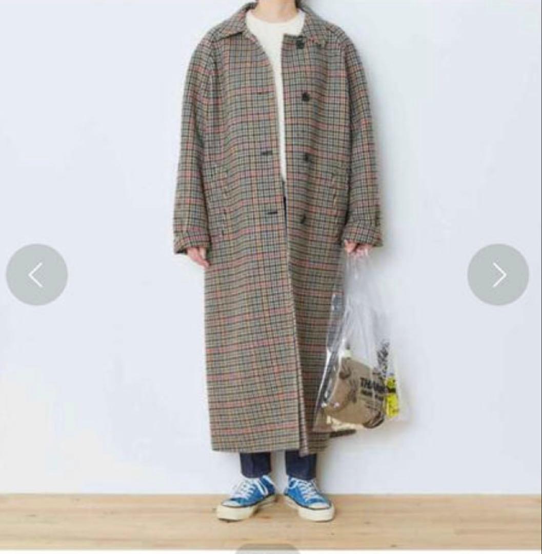 美品　シンゾーン　バルマカーンコート　チェック　34 クラブチェック