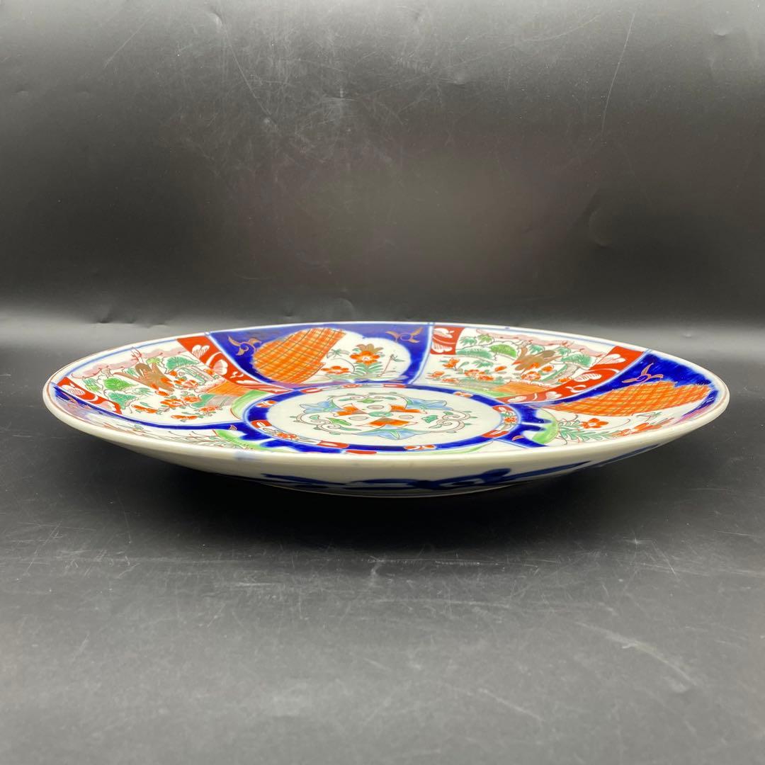 伊万里・有田焼　明治時代　色絵大皿　金彩　飾り皿　40cm