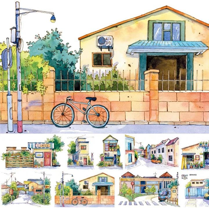 新七天　那条老街　PETマスキングテープ　マステ