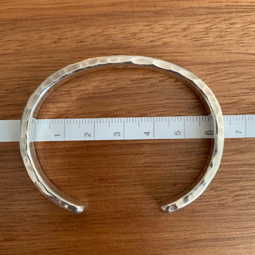 美品　市松　ベルーリア　5mmバングル　シルバー980 刻印なし