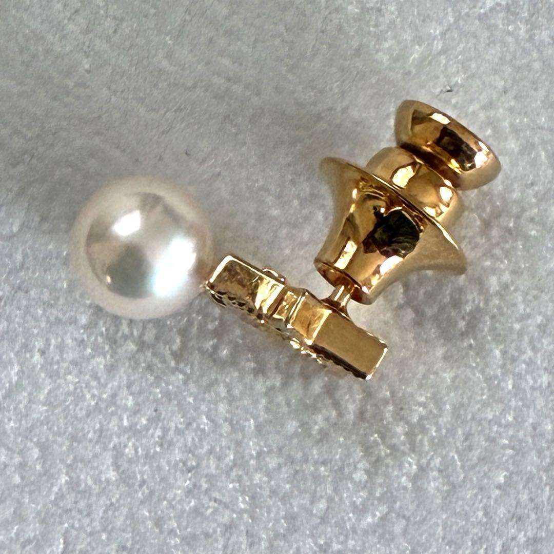 年末セール☆パール綺麗♡【美品】ミキモト K18 あこや　ダイヤモンド 星　ピン