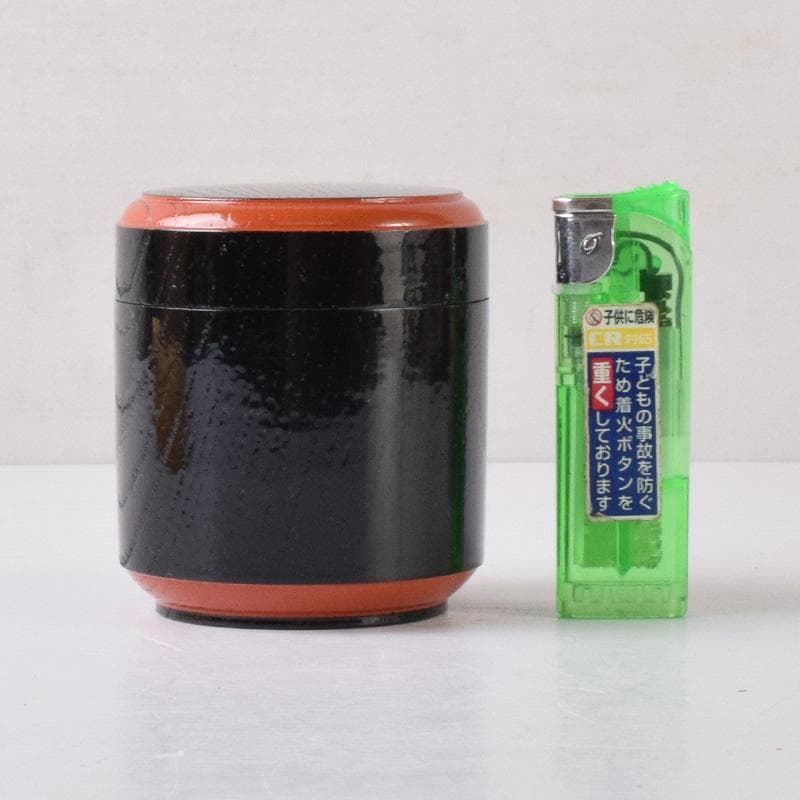 茶道具　西大寺　日の丸茶入　松本実道書付　共布共箱　V　8230