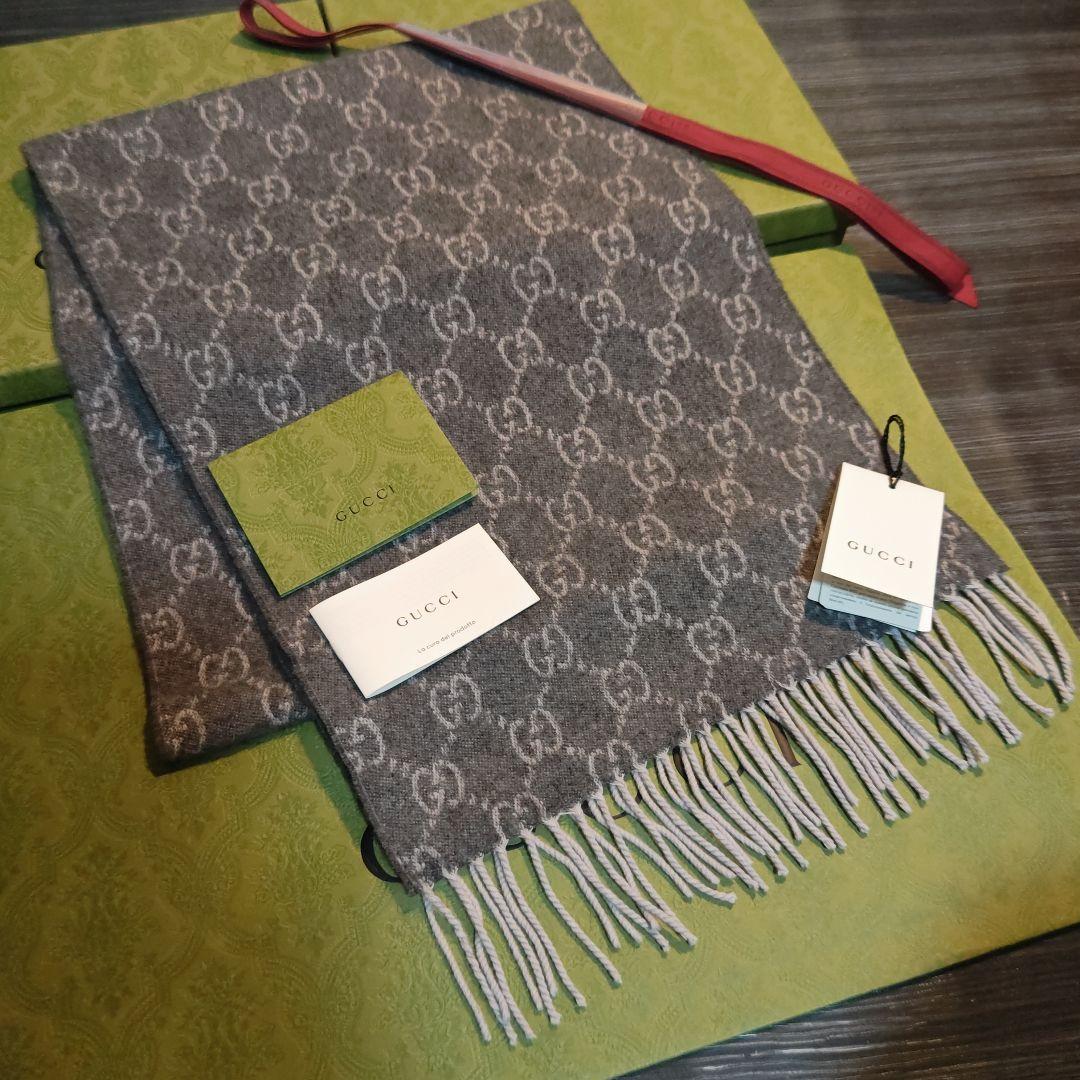 ❤新品箱袋付き❤GUCCI マフラーショール ストール❤最高級カシミア100%❤