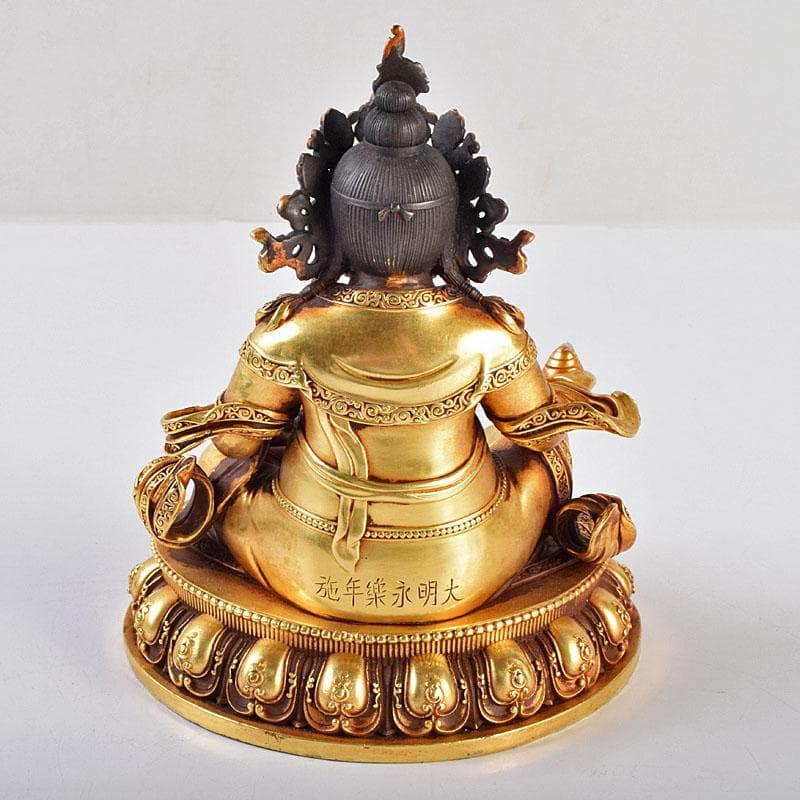 中国　大明永楽年施　古銅鍍金　チベット仏　仏像　置物　H　9195E