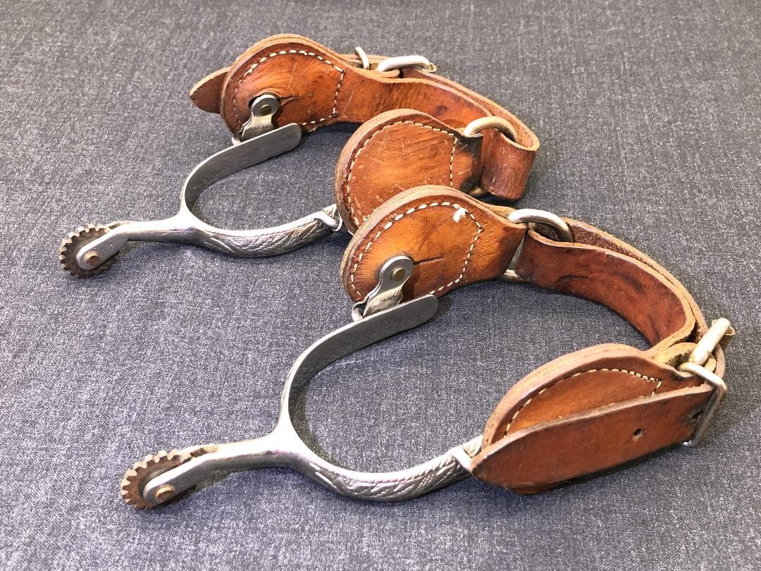 【 USAカウボーイ スパー 】　拍車実物　20世紀　ベルト付き