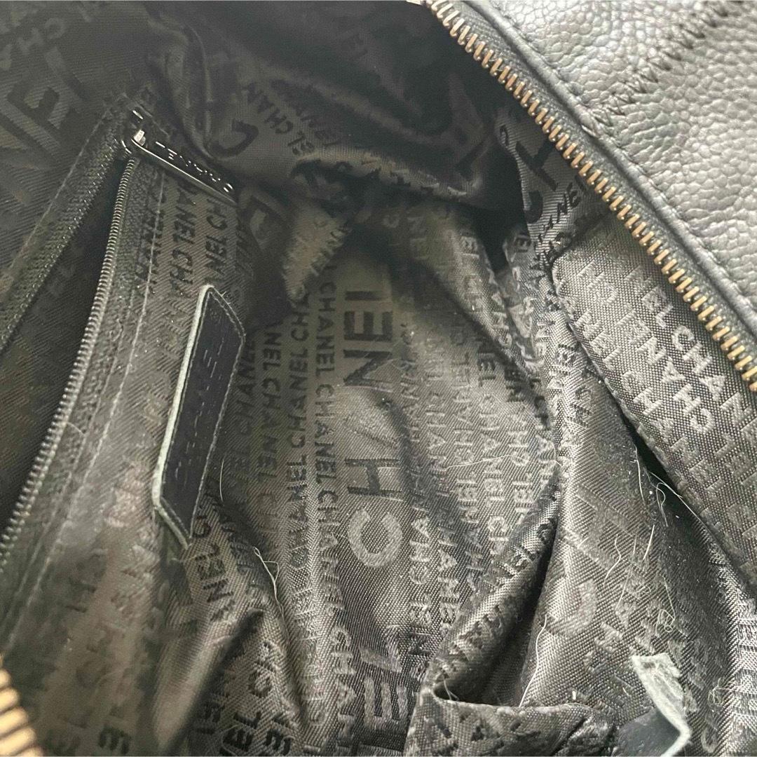 sigeta19シャネル　キャビアスキン　チョコバー　ハンド　ミニボストン