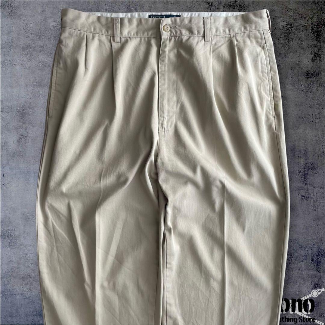 90sグレージュRalphLaurenポロチノW36L34 HAMMOND