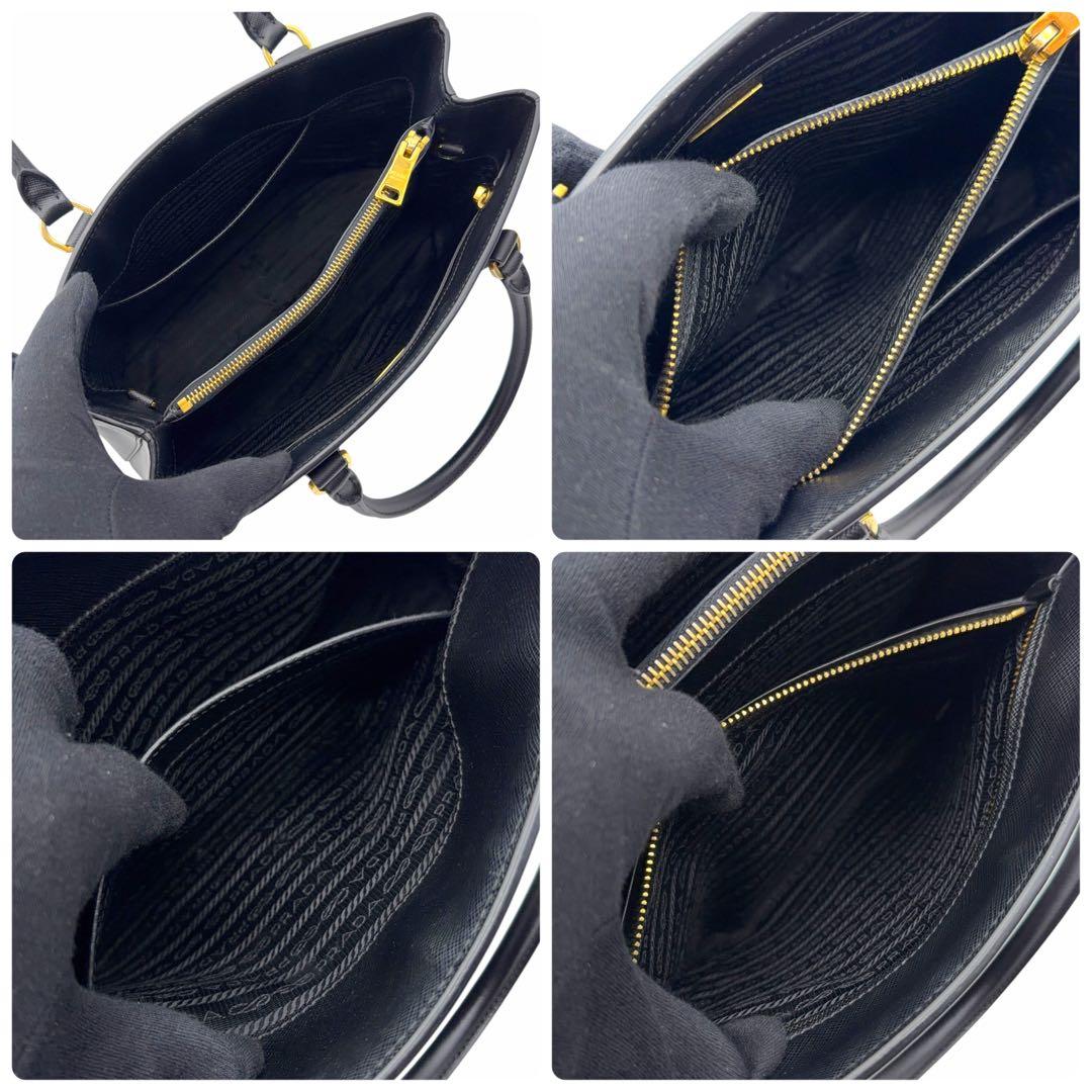 PRADA プラダ サフィアーノ ガレリア ２WAY ハンドバッグ ブラック