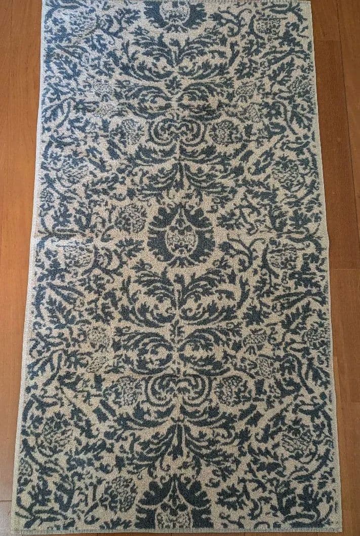 希少 Ralph Lauren 花柄ジャガードバスタオル ナチュラル＆ネイビー