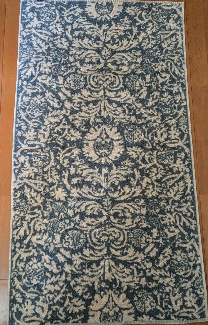 希少 Ralph Lauren 花柄ジャガードバスタオル ナチュラル＆ネイビー