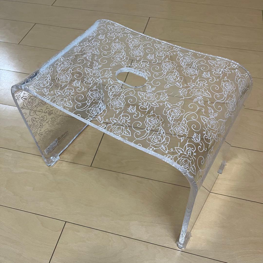 新品◎ アクリル　バスチェア　クリアローズ　L センコー　お風呂　椅子