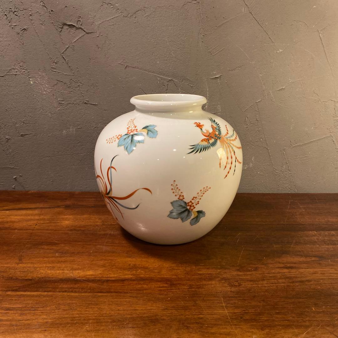 戦前 昭和初期 日陶 オールドノリタケ 月桂樹 花器 フラワーベース 小壺 鳳凰