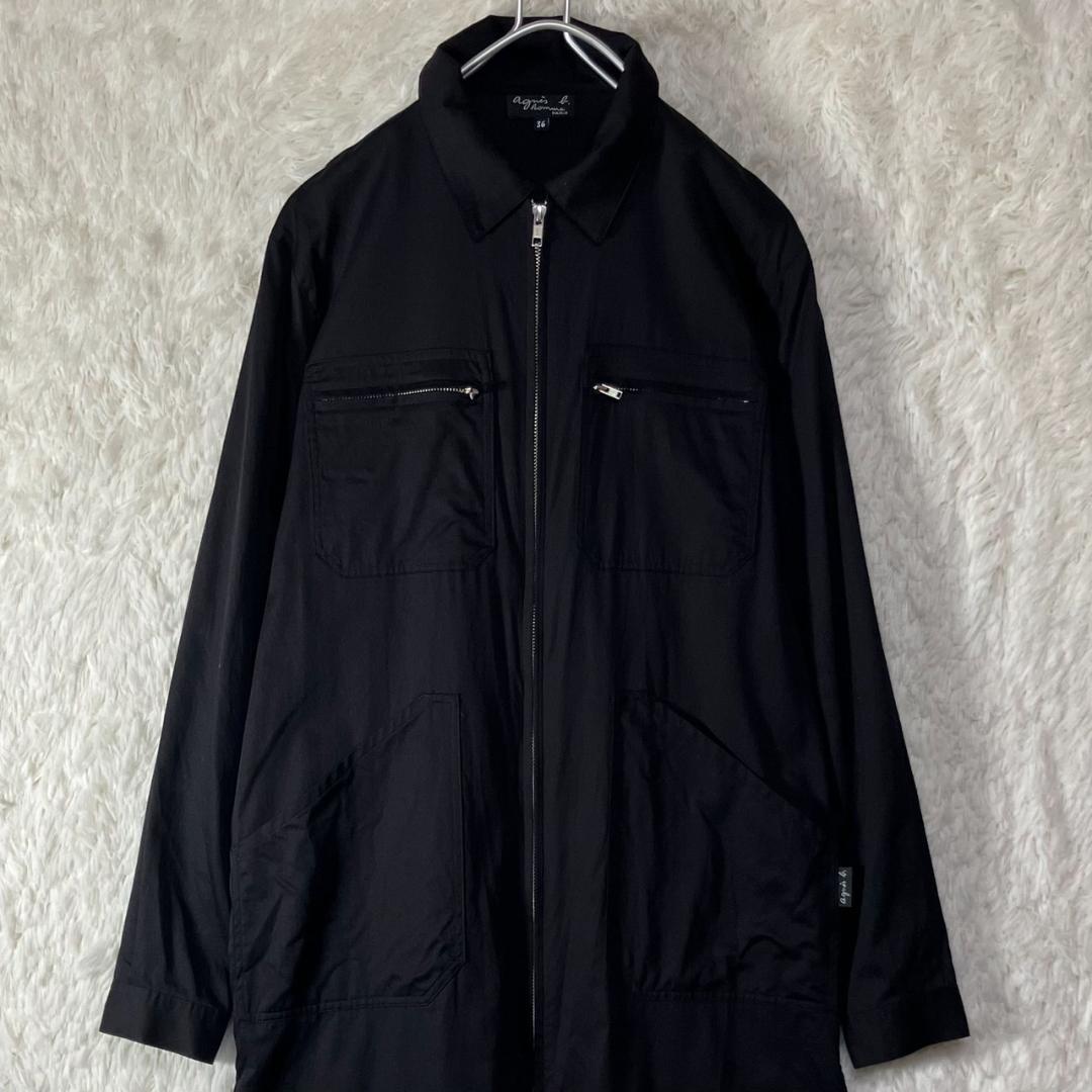 美品 アニエスベーオム ロングコート ジャケット ジップ コットン 日本製 S