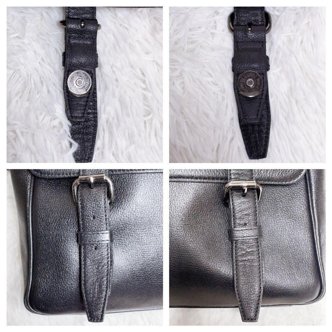 BURBERRY BLACK LABEL ショルダーバッグ 黒 ビジネス レザー