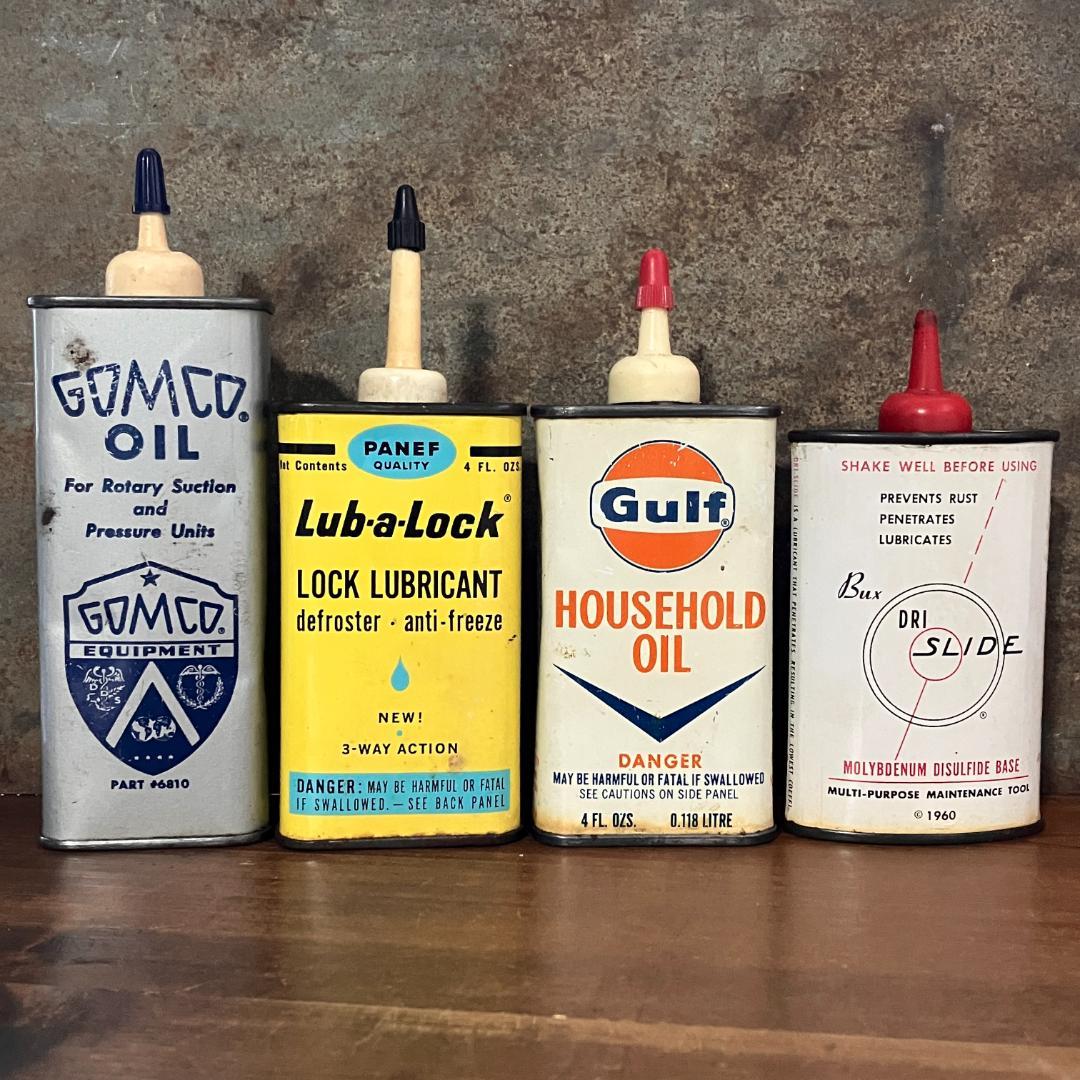 オイル缶4本★1950s-60s／USA／vintage／アメリカ
