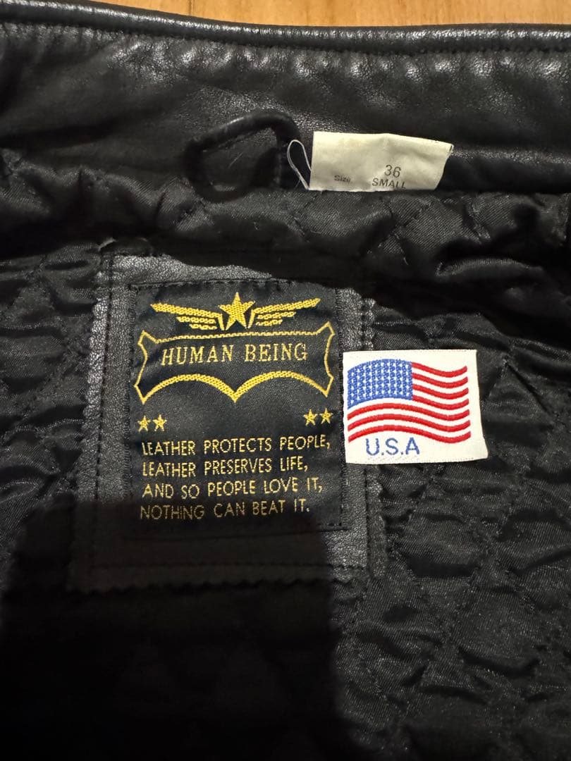【希少！✨】HUMAN BEING 本革 ライダースジャケット 牛革