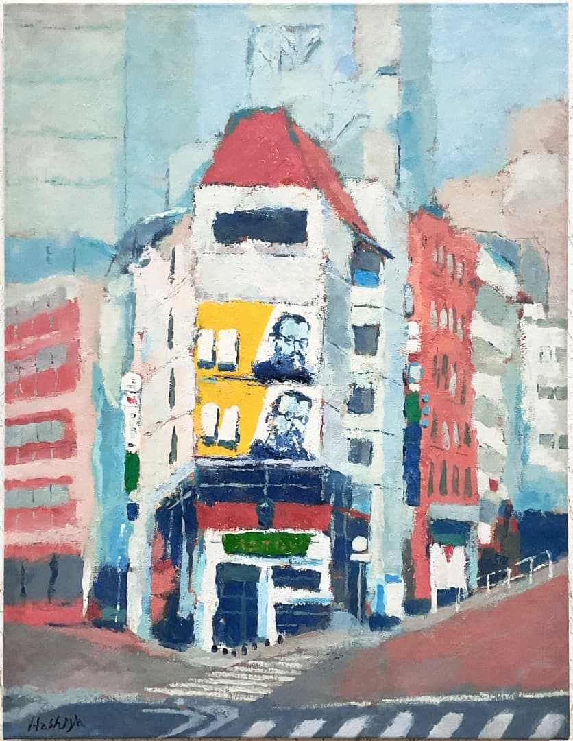 絵画 402-2 油絵/風景/街角/東京/六本木/P15号