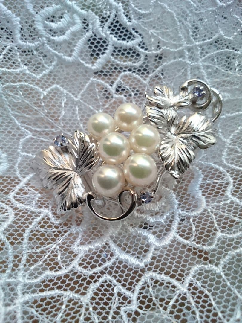本真珠 アコヤ真珠 ブローチ 帯留め パール silver　Alicia様