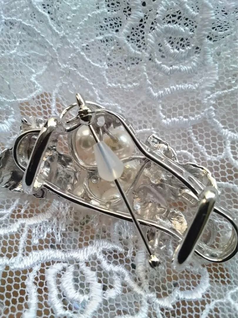 本真珠 アコヤ真珠 ブローチ 帯留め パール silver　Alicia様