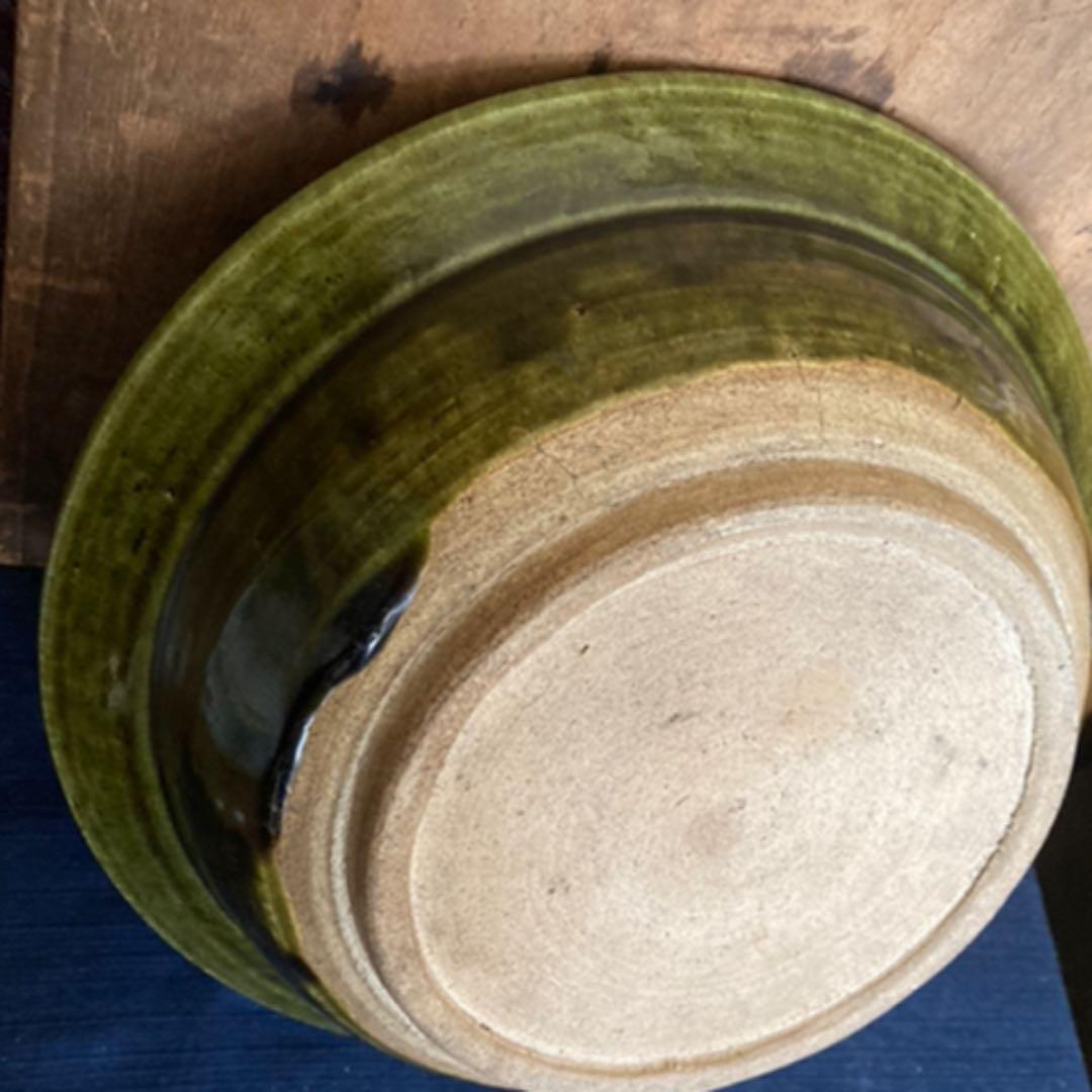 古織部　　鎬手波千鳥深鉢