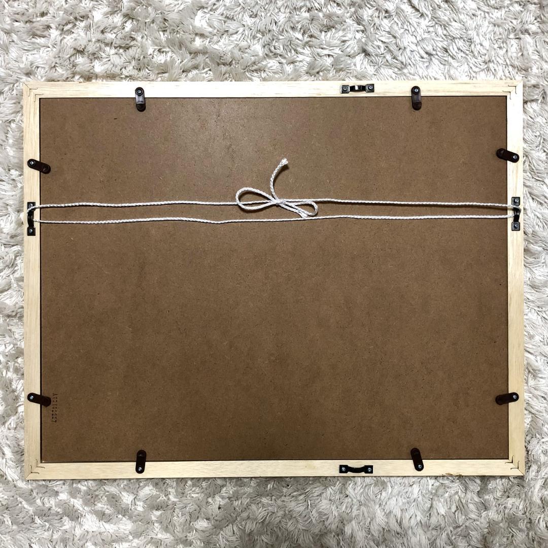 透明水彩画　原画　「キバナコスモスのフィールド02」額縁付　F4サイズ