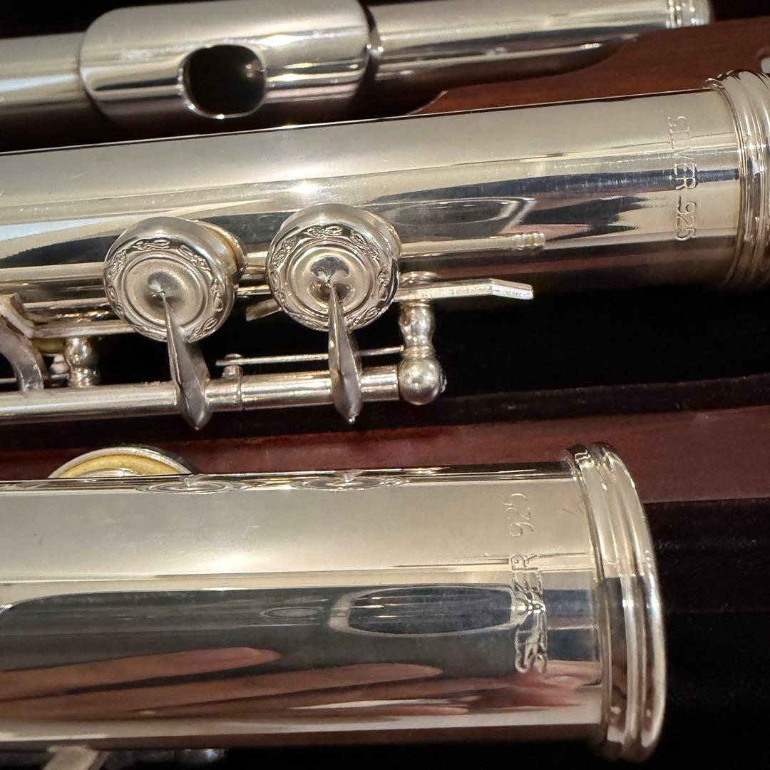 【日本製、調整済】総銀製（silver925）フルート 本体 ケース付き リング