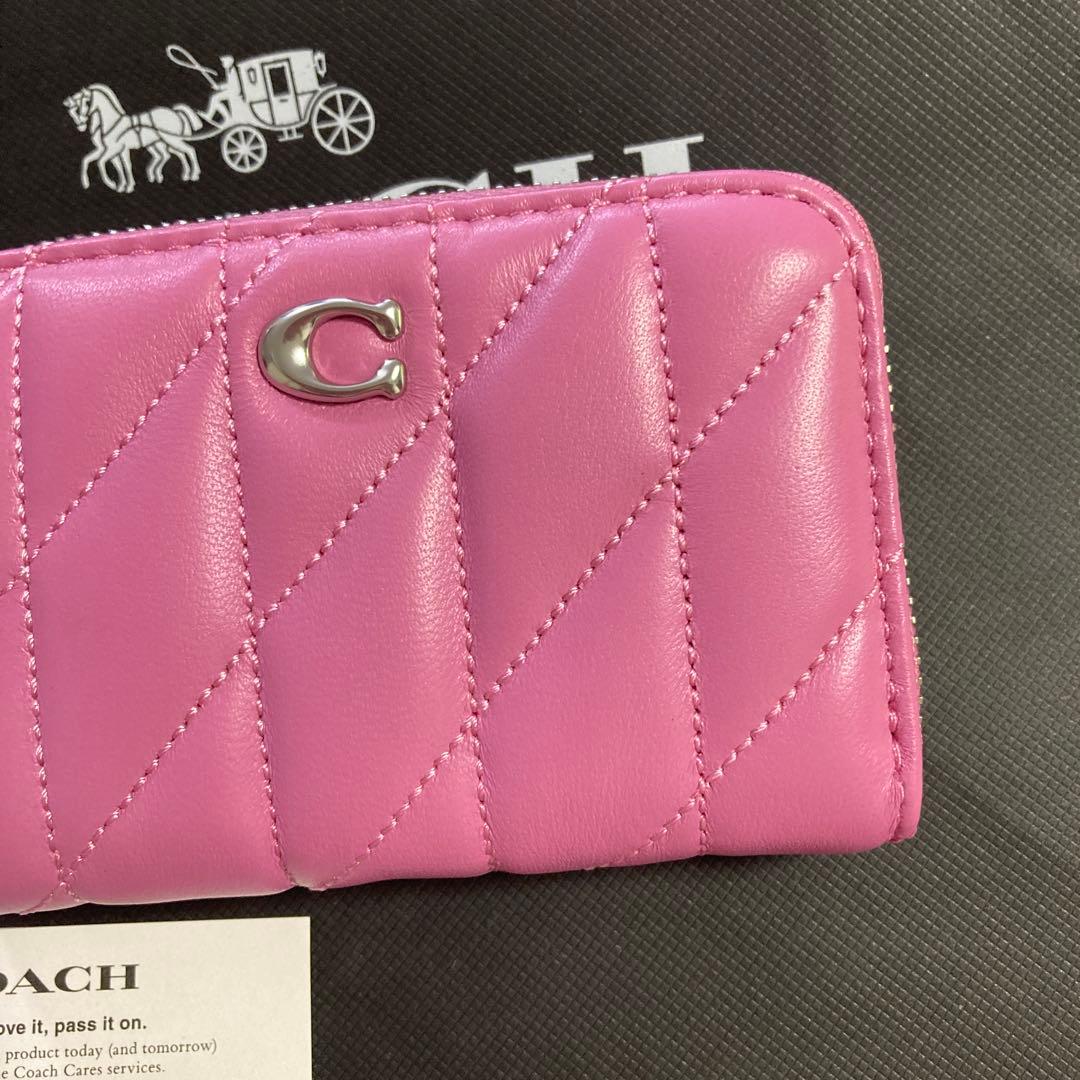 coach コーチ　正規品　キルティング　ケース　ピンク　財布　カード